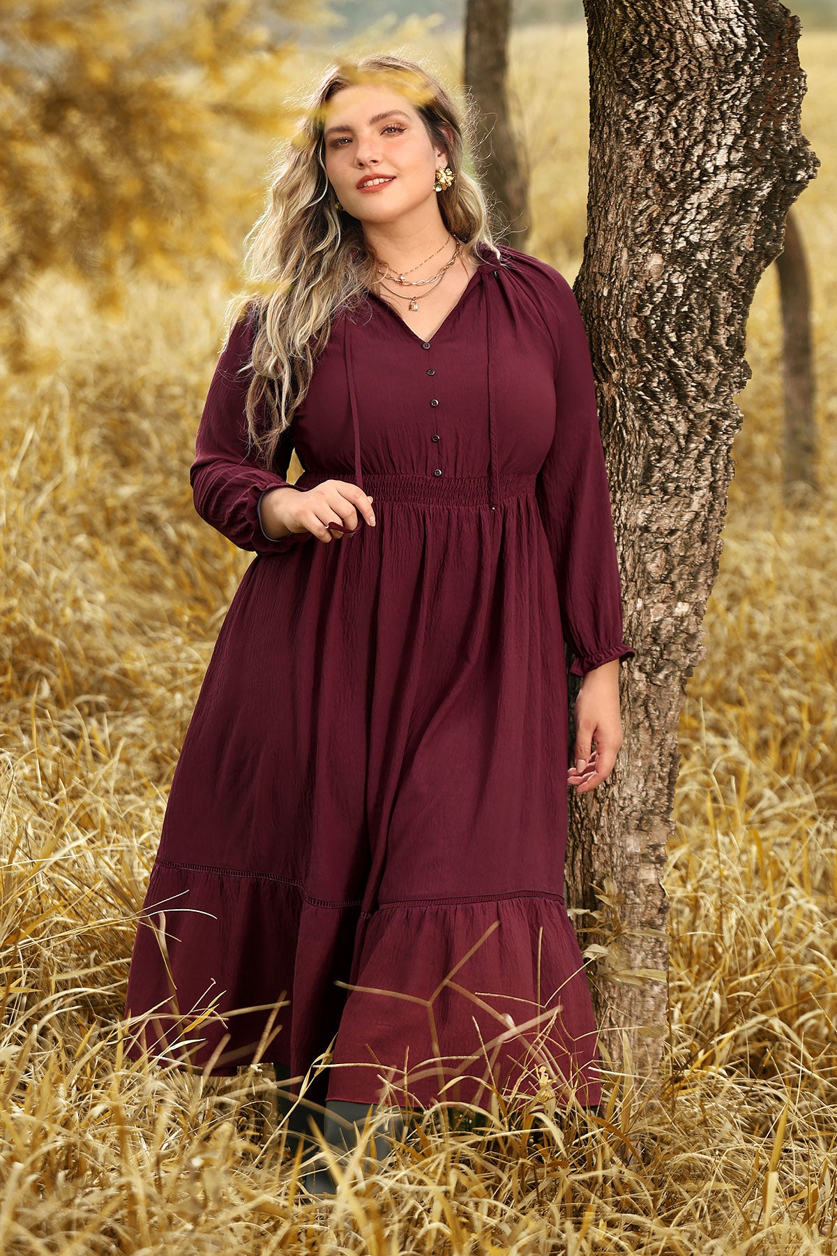 Pleated ruffle dress online